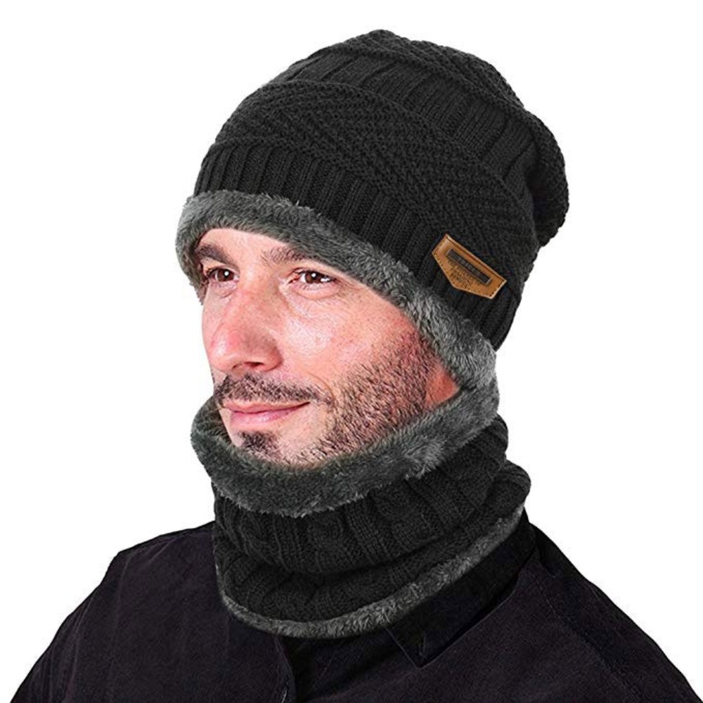 ✨✨BRAND NEW Winter Knit Skull Cap Beanie Hat with Neck Gaiter - Picture 3 of 8